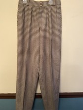 Giorgio Sant Angelo Wool Beige Plaid Wool Pants