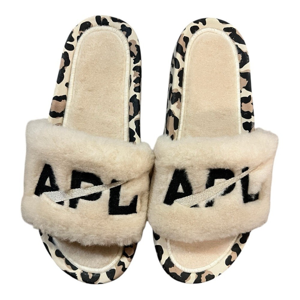 APL SCIVOLI DONNA SHEARLING PERGAMENA NERO LEOPARDO taglia 8 nuovi con scatola