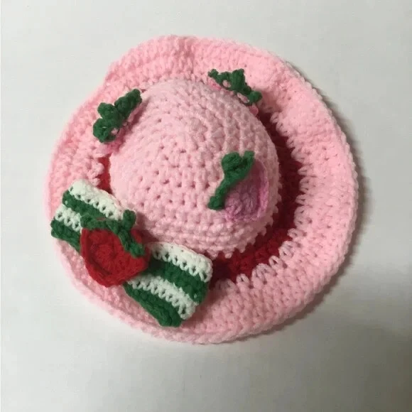 Hand-Crocheted Strawberry Shortcake Bucket Hat