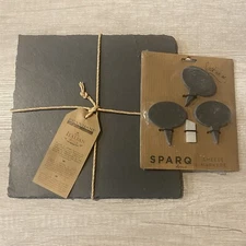 Charcuterie Italian Style Gray Slate Board With Three Sparq Cheese Markers