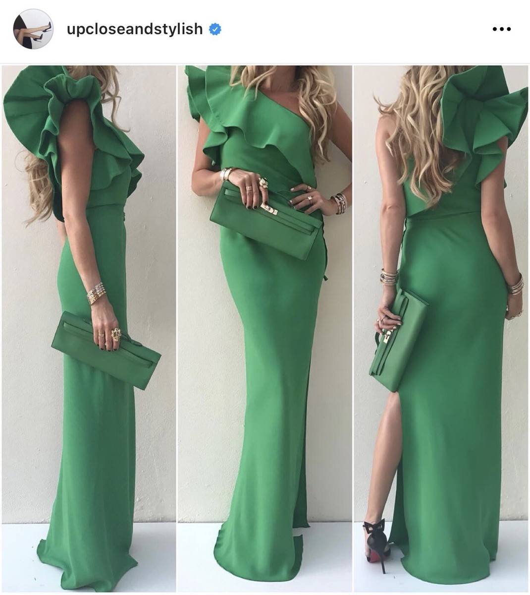 lanvin green one shoulder dress Lanvin One-Shoulder Ruffled Pliss-Crepe De Chine Gown - Green