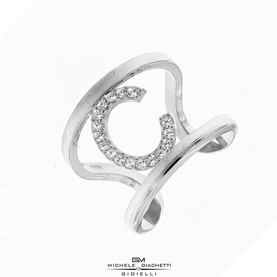 ANELLO FASCIA ARGENTO 925 ‰ DORATO/RODIATO INIZIALE A-Z ZIRCONI INIZIALI - Immagine 3 di 4