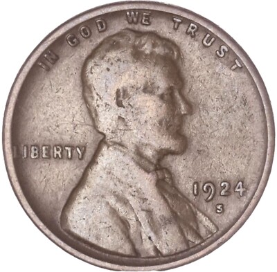 1924-S Lincoln Wheat Cent  Best Value on eBay   FAST FREE SHIPPING