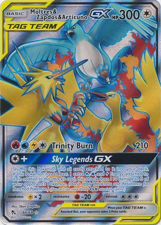 Moltres & Zapdos & Articuno GX - 66/68 - Full Art Ultra Rare Near Mint Sun