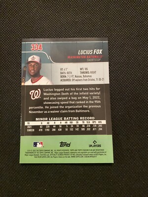 2022 Topps Stadium Club Chrome Lucius Fox Rookie X-Fractor #334