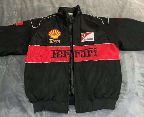 Adults F1 Team Racing Embroidery Cotton Padded Zip Black Racing Jacket*/ - Picture 7 of 9