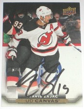 TRAVIS ZAJAC SIGNED 15-16 UPPER DECK CANVAS NEW JERSEY DEVILS CARD AUTOGRAPH!
