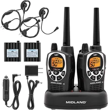 50 Channel Long Range Walkie Talkie Two-Way Radio GMRS 142 Codes SOS Siren NOAA 