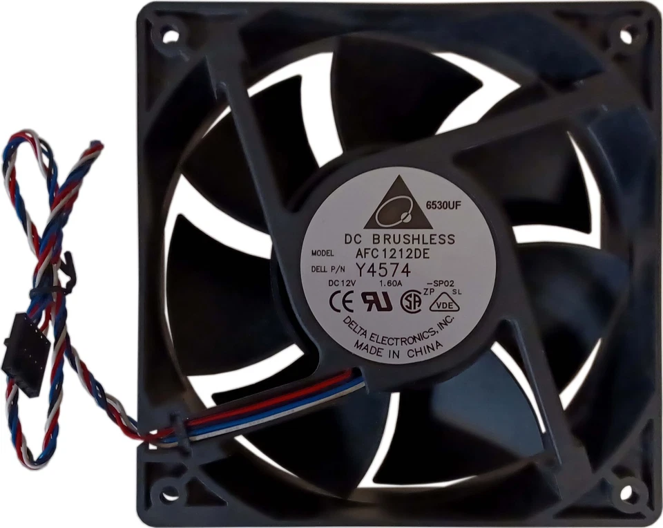 Fan Muffin Cooling DC 12V DC12V 12VDC 120mm 120x120x38 Delta AFC1212DE -SP02 - Image 2 of 3