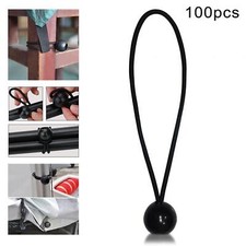 100 Pack Tent Bungee Ball Stretch Cords 6 Inches for Securing Tarps Canopies