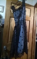 Vintage Womens Black Lace With Slip Nightgown Size 36 Knee Length