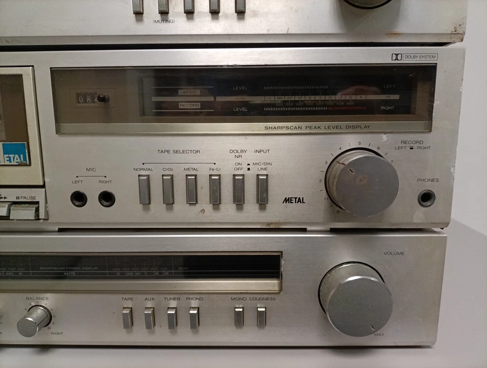 Sharp Sm-31 Amplificatore + Rt-31 Piastra Cassette + St-31 Tuner Stereo Vintage - Immagine 3 di 4