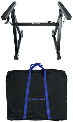 Rockville Z40W Z-Style Pro Keyboard Stand w Wheels+Bag+Adjustable Height+Width