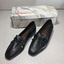 WESTIES W-Bayleaf Leather Slip Ons 5 1/2M BLACK NEW and UNUSED
