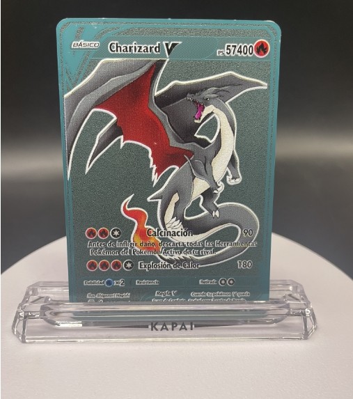 Charizard V Gold Metal Pokemon Card Collectible Gift Display