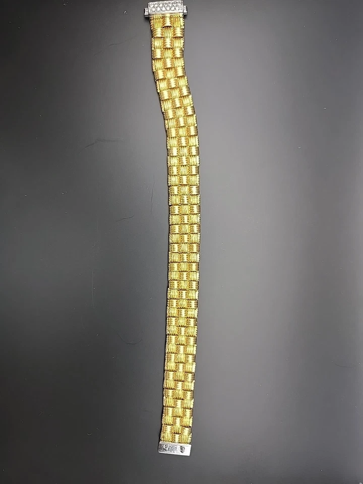 Браслет Roberto Coin из желтого золота 18 карат с аппассионатой, застежка из белого золота и бриллиантов - Изображение 2 из 4