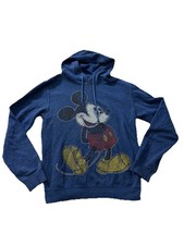 Disney Parks Mickey Mouse Blue Hoodie Sweatshirt Adult Size Large Vintage