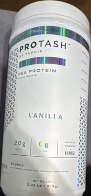 Protash Plant-Based Pea Protein Powder w/ HMB, Vegan Vanilla, 2.03 lb