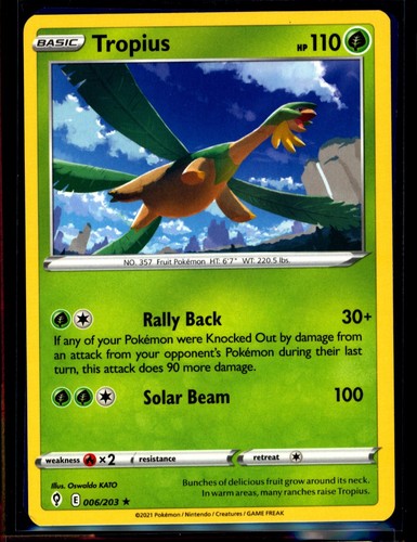 2x Trophius 6/203 Rare Non-Holo Rare TCG Pokemon NM 0921#102 - Bild 1 von 2