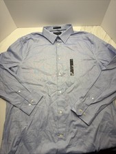 Banana Republic Shirt Mens XL Blue Slim Fit Non Iron Cotton Button Down