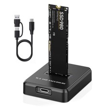 M.2 NVMe  SATA to USB Adapter - USB 3.2 Gen 2 10Gbps External SSD Enclosure, Al