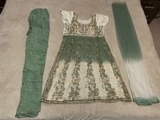 Umbrella Punjabi Suit with Pajami & Net Chuni ? Women?s Medium (UK 12-14)