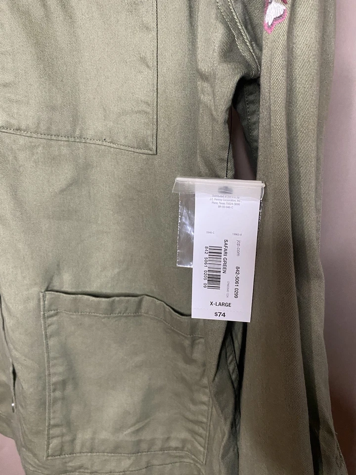 Blazer ANA Verde Safari Para Mujer XL 5 Botones Bordado NUEVO CON ETIQUETAS Y2K BONITO Foto 2 de 4