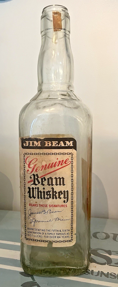 Vintage Jim Beam Bourbon Whiskey One Gallon Glass Liquor Bottle 18
