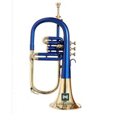 Bb 3 Valve Flugel Horn Brass Instrument Polished Brass Finish With Hard Case