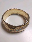  ISRAELI ORIT SCHATZMAN GOLD COVERD STERLING BEADED CRYSTAL BANGLE — photo 5