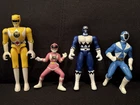 Lot of 4 Power Rangers Vintage Action Figures Yellow Blue Pink
