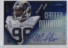 2014 Certified Potential Mirror Signatures Blue 24/99 Michael Sam #P-MS Auto 0f8