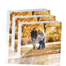 3 Pack 4x6 Acrylic Picture Frames - 20 Thicker Double Sided Magnetic 4 6-3PK