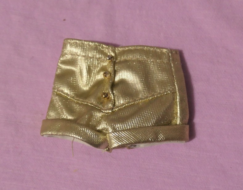 Vintage Barbie Clothes - MOD Era Barbie 3362 Fancy That Purple Gold Shorts