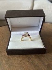 2.87ct Emerald Cut Diamond Engagement Ring P1/2  Lab Grown F VS1 18k Gold Ruby