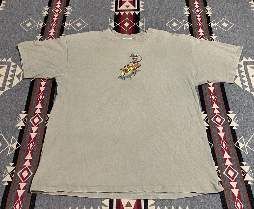 Camiseta Gráfica Vintage Alien Nation Gris L Streetwear Y2K Alien Ray Gun Wedgie T47 Foto 2 de 4