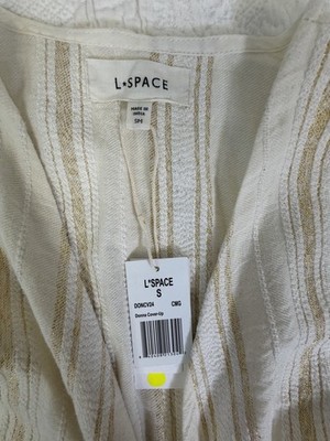 L*Space Donna Cover Up Dress NWT  Size Small White Gold Metallic Resort