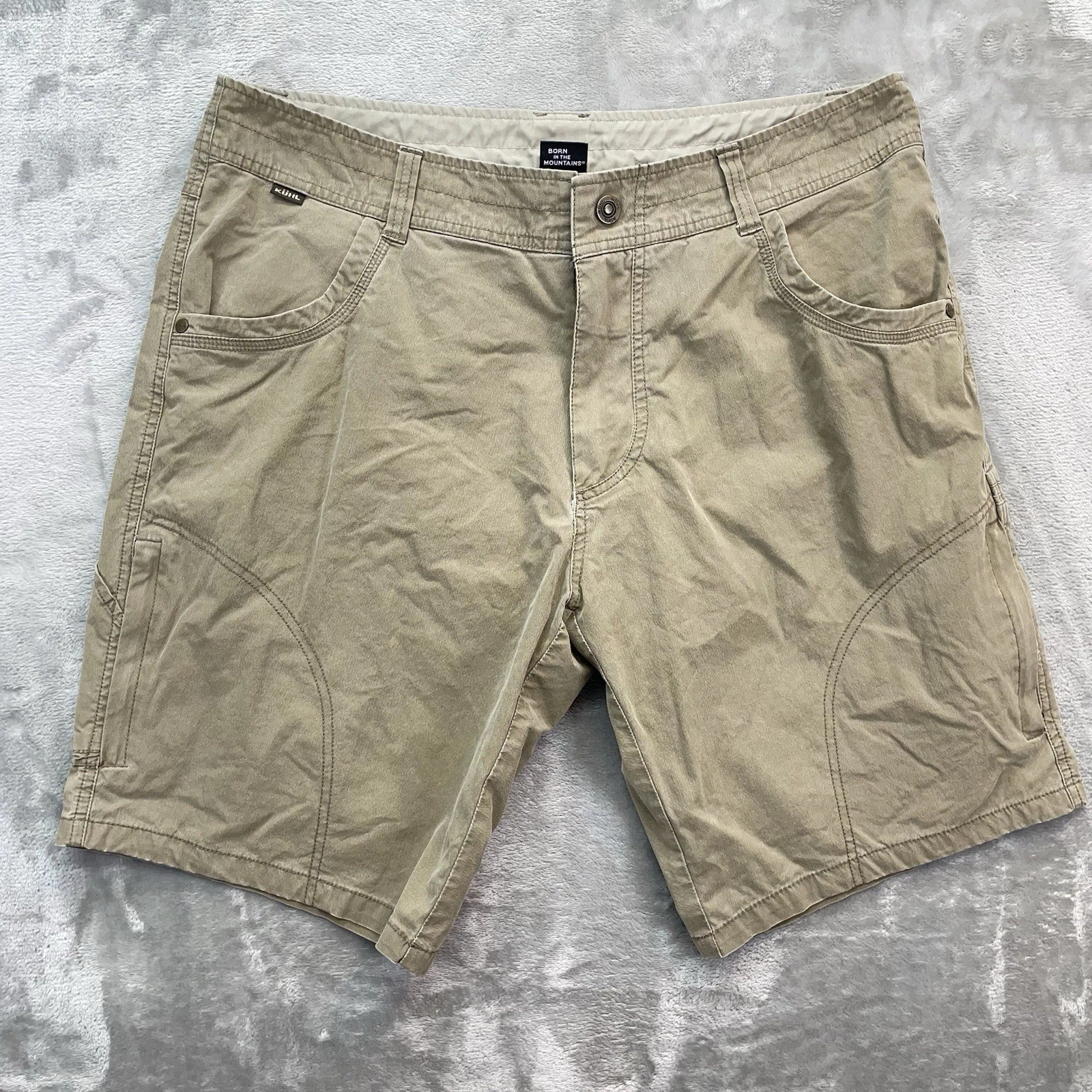 Kuhl Shorts Men's 36 Ramblr fishing performance zip pocket hybrid UPF 10" upf 50
