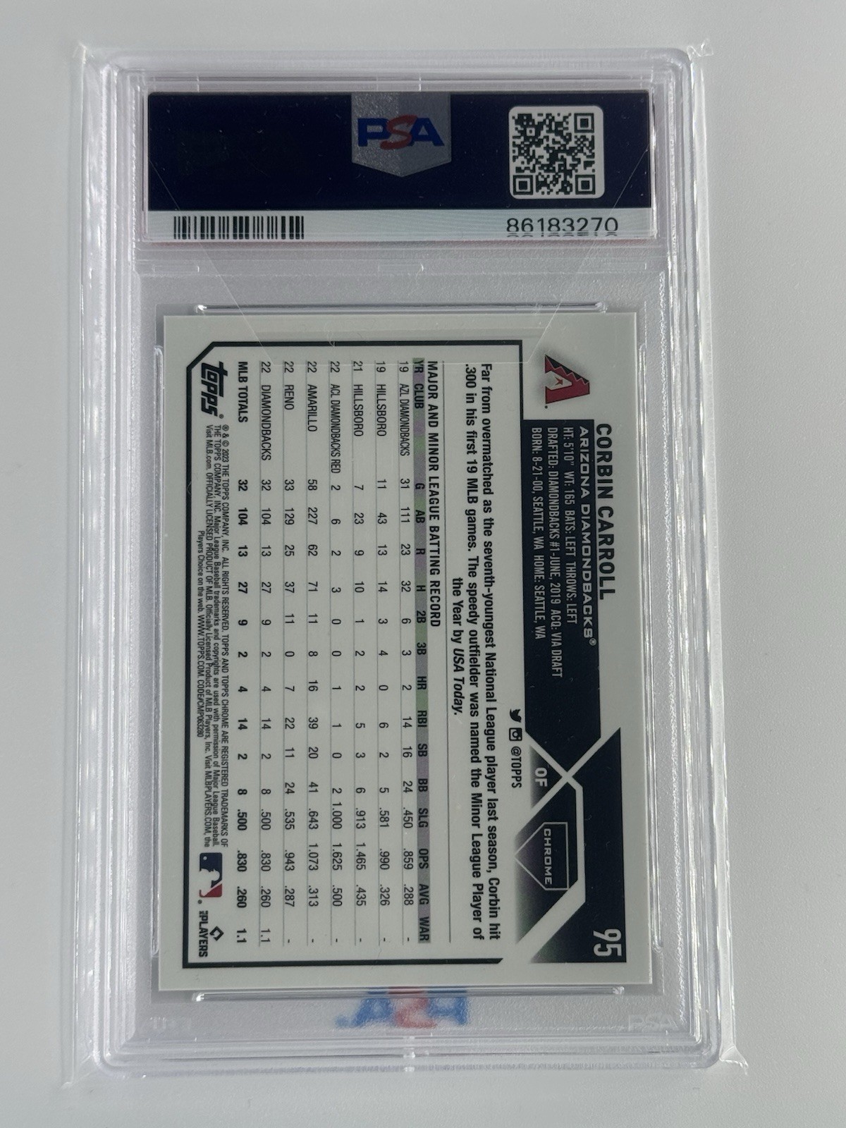2023 Topps Chrome Logofractor Edition - Corbin Carroll (RC) PSA 10 view 2
