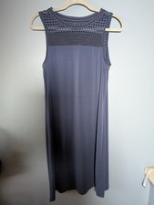 Michael Kors Navy Midi Sleeveless Dress With Mesh Paneling Womens Size M