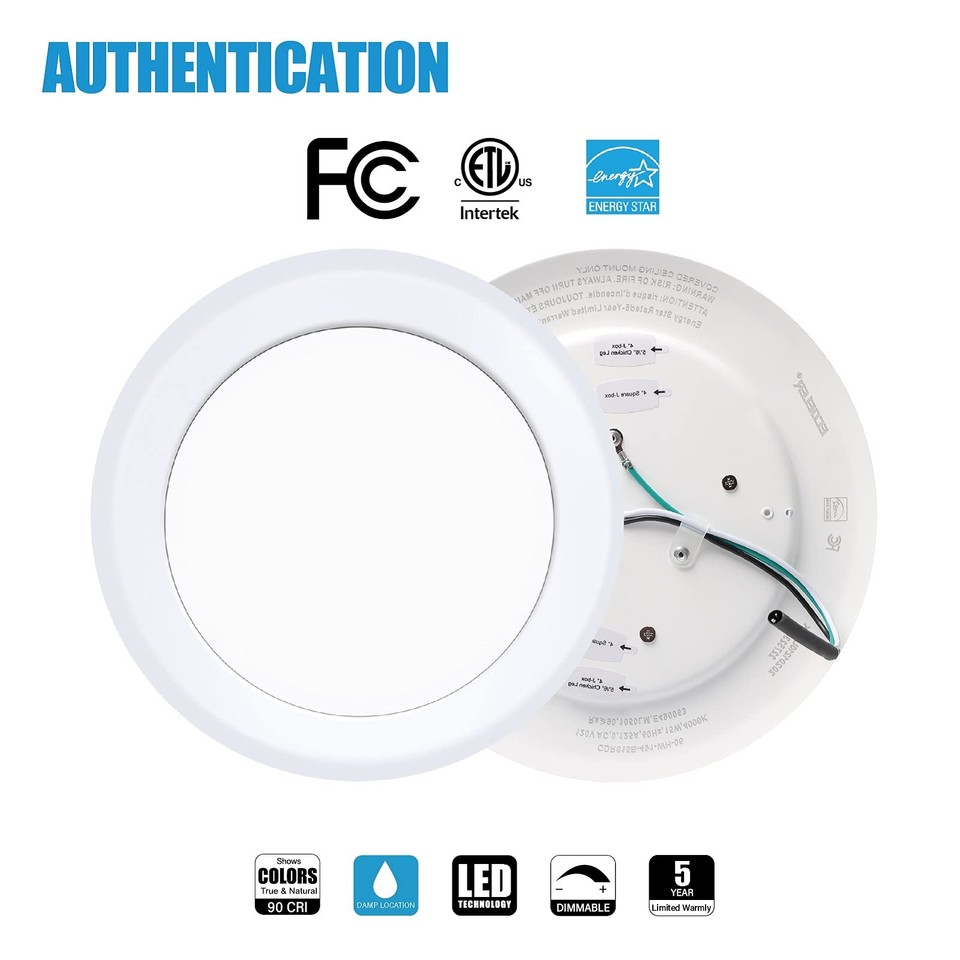 ECOELER 6inch LED Flush Mount Disc Light,16.5W Dimmablel Ceiling ...