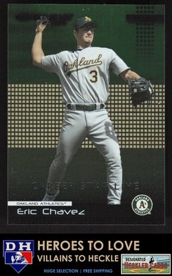 2004 Donruss Stat Line Career #/277 Eric Chavez #164 Oakland Athletics SN