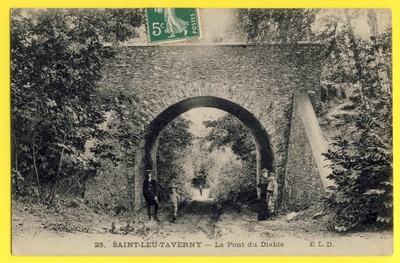 AK Frankreich 95 - SAINT LEU la FORÊT Taverny (Val d'Oise) Le PONT du DIABLE Animés
