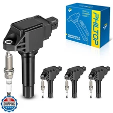 PHILTOP Set of 4 Ignition Coil Pack and Iridium Spark Plugs Fits for Subaru 2
