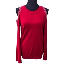 Michael Kors crimson sweater NWT beautiful shoulder sleeve detail in sz medium