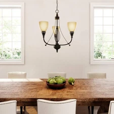 Commercial Electric 3-Light Bronze Chandelier