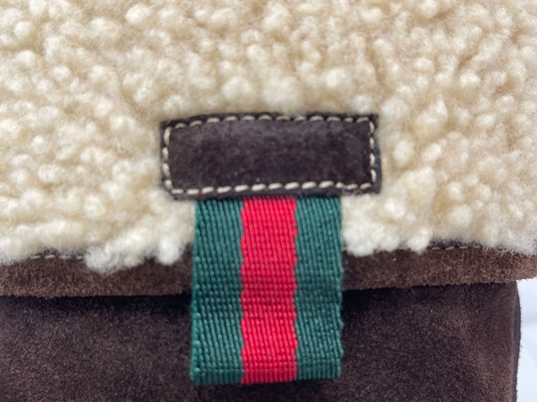 GUCCI Boots Shoes EU 36 US 6 Mouton Boa Suede Brown Authentic thumbnail 21