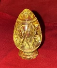 Rare Vtg Marquis WATERFORD CRYSTAL Yellow FACETED EGG Retired Marked on Bottom