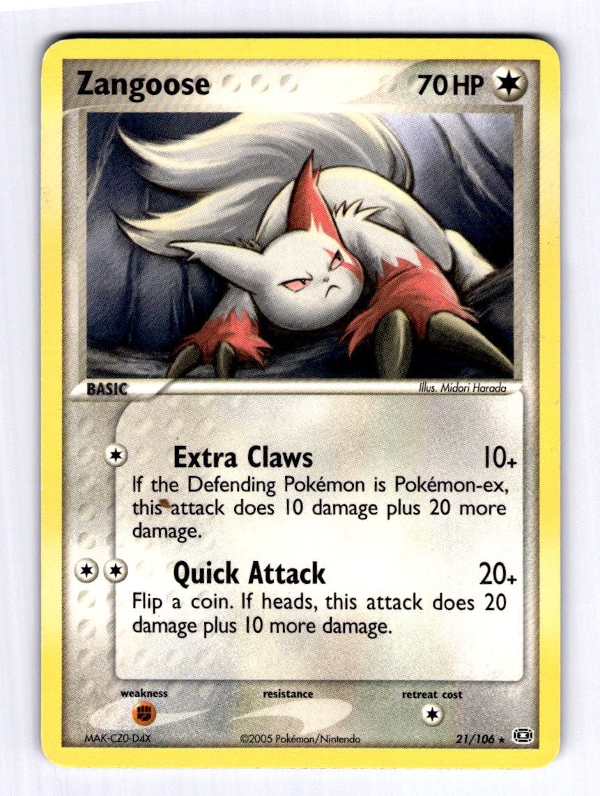 Zangoose Emerald #21 (2005) Rare NM Pokemon