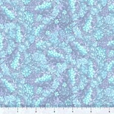 Mystical Unicorn Floral Texture Blue Cotton Fabric